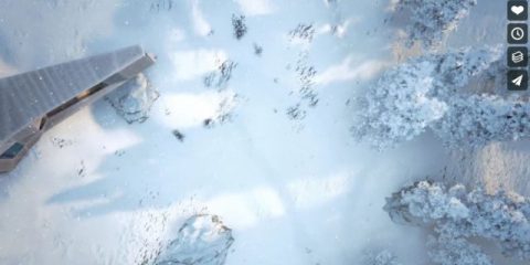 Videodroni. Neve, foresta e chalet. Un tocco di classe a bordo del drone