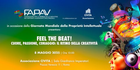 Proprietà intellettuale, l’8 maggio l’evento italiano di FAPAV e CIVITA a Roma